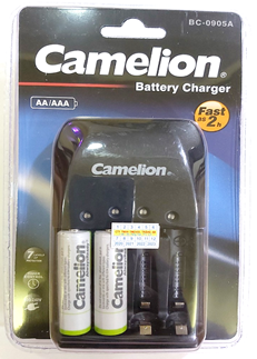 Camelion BC-0905A _Bộ sạc 2giờ BC-0905A kèm 2 pin sạc Camelion NH-AA2500ARBP2 (AA2500mAh 1.2v)